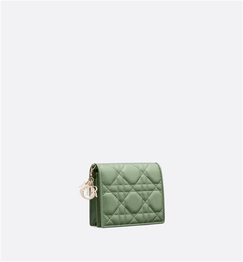 lady dior mini dark green|Lady Dior Mini Wallet Dark Mint Cannage Lambskin.